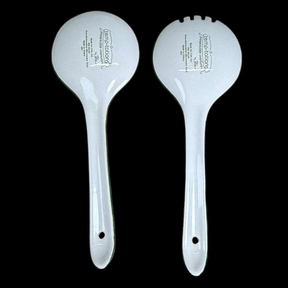 Temptations Old World Green Salad Server Utensil Set 10
